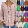 Women's Casual Fashion Sweater Knitting Pullover Loose Hooded Sweater