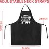 Rosoz Funny BBQ Black Chef Aprons for Men, Adjustable Kitchen Cooking Aprons for Men, Dad, Husband - Birthday, Father's Day