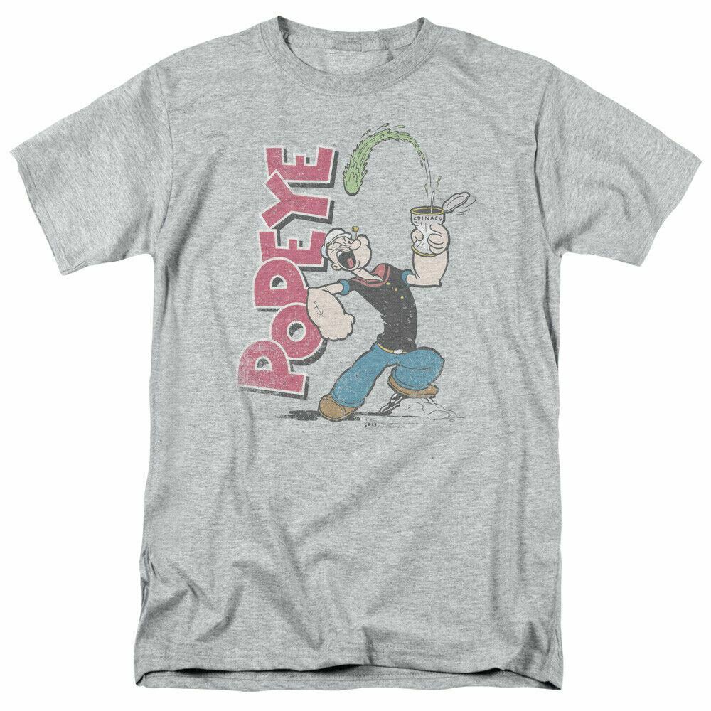 26 Popeye Spinach Power T Shirt Mens Licensed Sailor Man IDW Comic Tee Sport Gray Unisex T-Shirt
