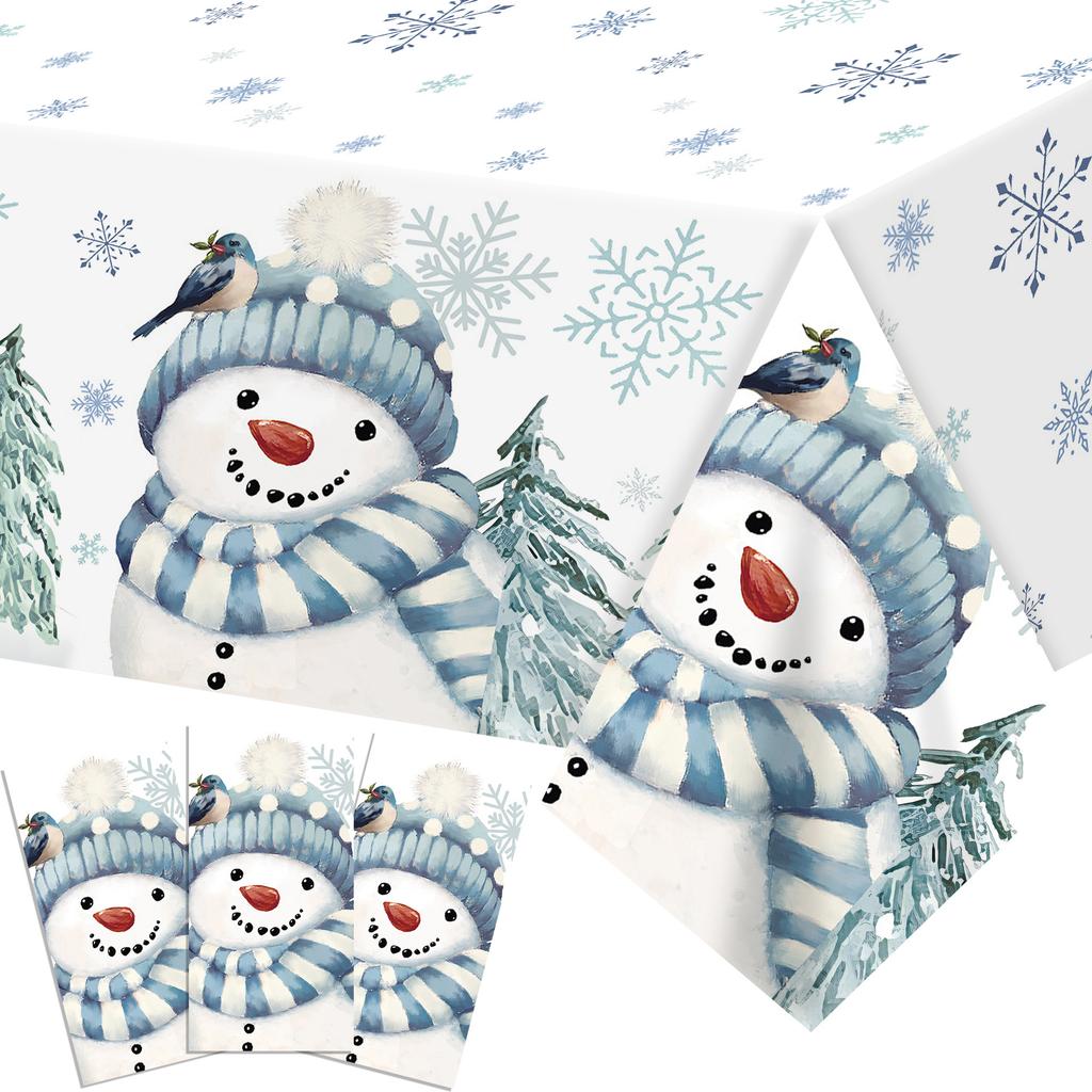 Рождественская тема, Одноразовая ПЭ скатерть, Рождественская утолщенная и прочная, Подходит для рождественской вечеринки/пикника/дома