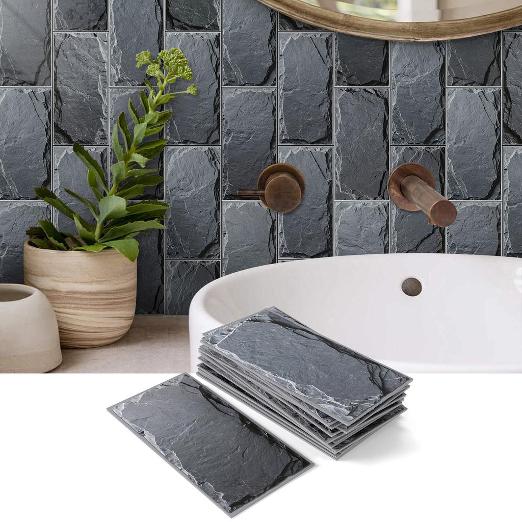 Stone Pattern Pe Foam Thickened Tile Sticker, Self-Adhesive Wall Sticker Waterproof And Oil-Proof Kitchen Bathroom Renovation Wallpaper