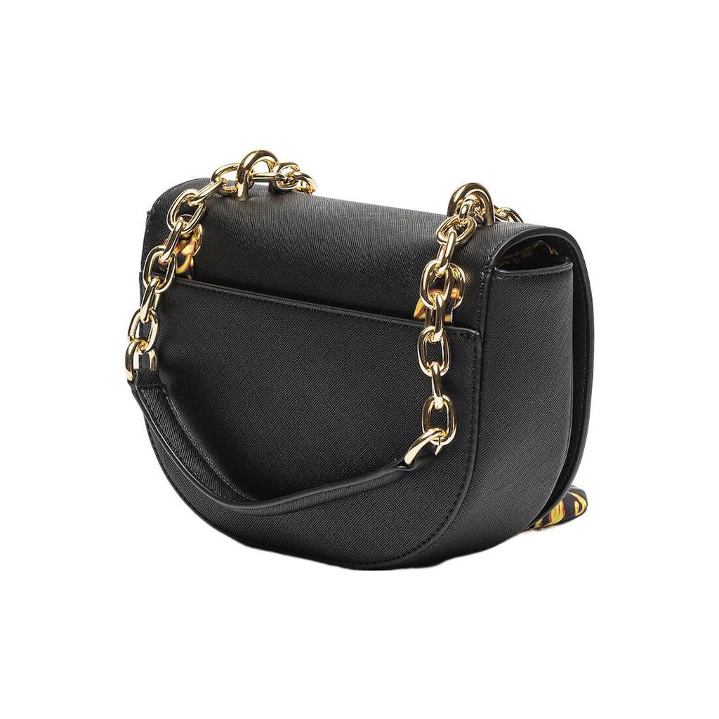 Versace Jeans Couture Сумка через плечо из полиэстера с шелковым шарфом и цепочкой, женская, черная 74VA4BAC-ZS467-899