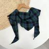 35*110cm Small Triangle Scarf Neck Protection Versatile Women Soft Plaid Handkerchief Ladies Foulard Hijab