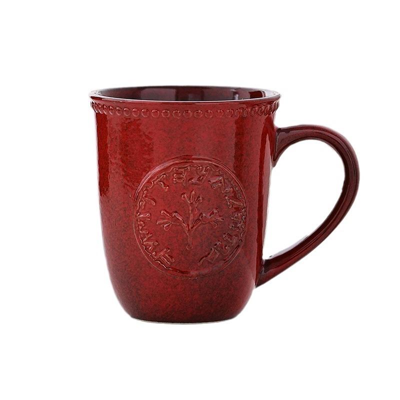 Творческий ретро большой емкости керамическая чашка европейский завтрак молоко кофе чашка пара знак керамическая вода чай чашка