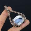 Dendrite Opal Gemstone Pure Copper Wire Wrapped Designer Handmade Pendant Jewelry For Gift