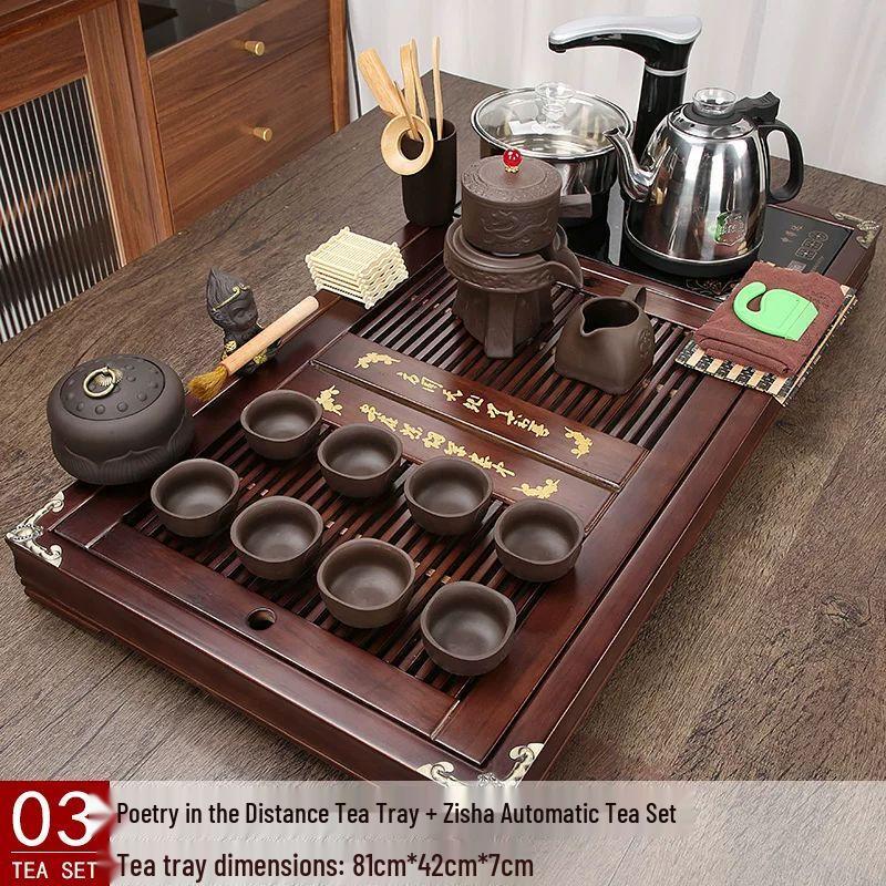 Solid Wood Kung Fu Tea Table with Automatic Kettle