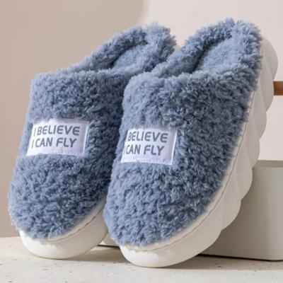 Женские и мужские тапочки на толстой подошве, домашняя обувь для женщин, зимние шлепанцы на платформе, теплые пушистые тапочки, хлопковая обувь на меху, женская обувь