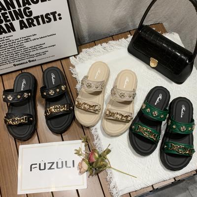 Повседневные тапочки женские для улицы весна и лето новые двойные с сандалиями с одним иероглифом модные домашние плоские тапочки производитель