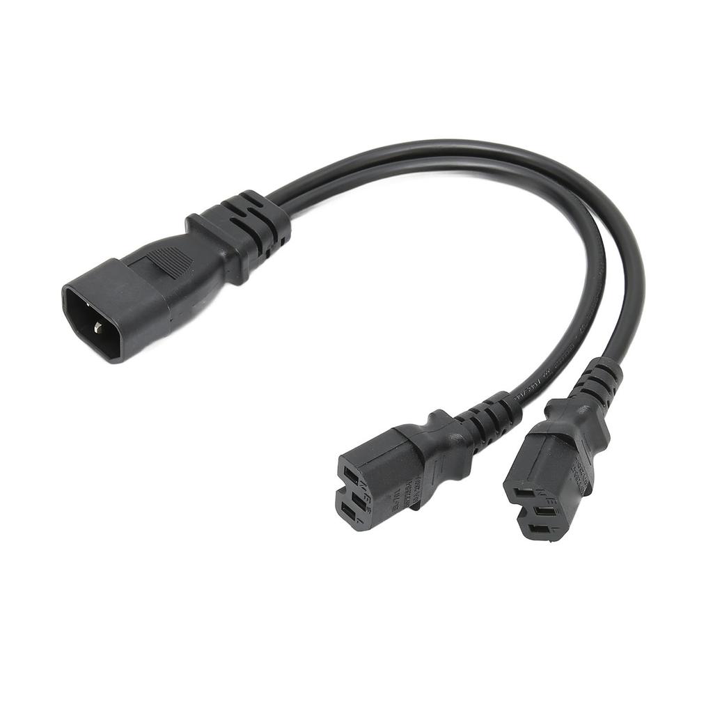 IEC320 C14 To Dual C15 Cord Male To Female Safe Power Splitter Cable for Desk Lamp Printer Projector 100‑250V 12.6in