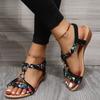 Fashion Rimocy Women Wedges Bohemian Sandals Summer 2024 Flower Non Slip Beach Sandalias Mujer Elastic Band Low Heels Roman Shoes Woman