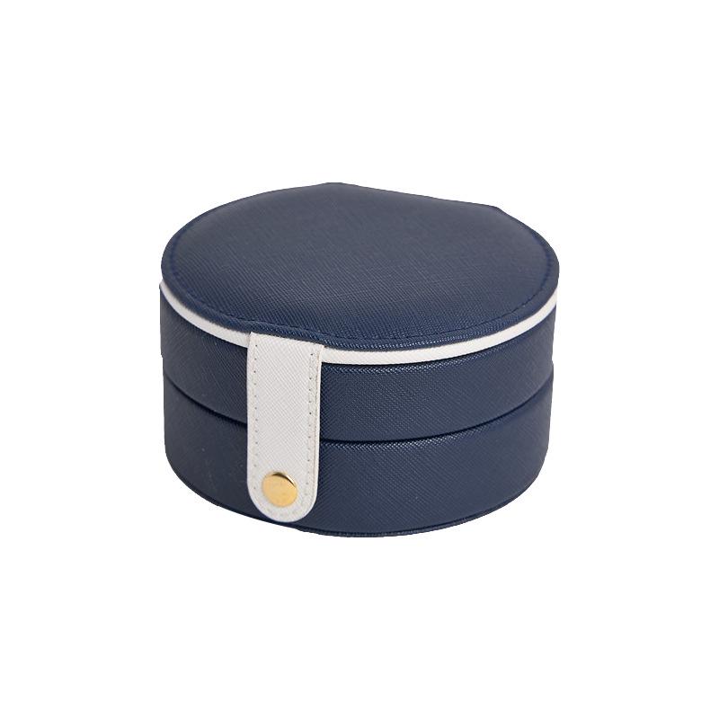 Compact Travel Jewelry Box with Mirror - Double Layer Storage for Earrings, Studs, and Rings