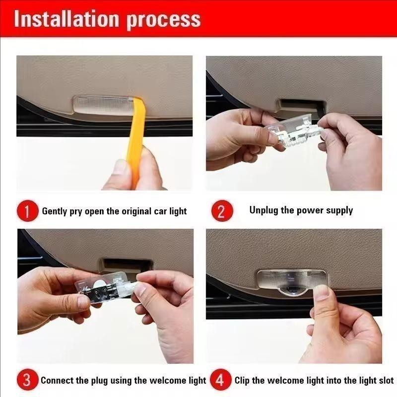 2Pcs Led HD Car Door Logo Welcome Light Projector Lamps Accessorie For Toyota Corolla RAV4 LEVIN Yaris C-HR Camry Prado Keychain