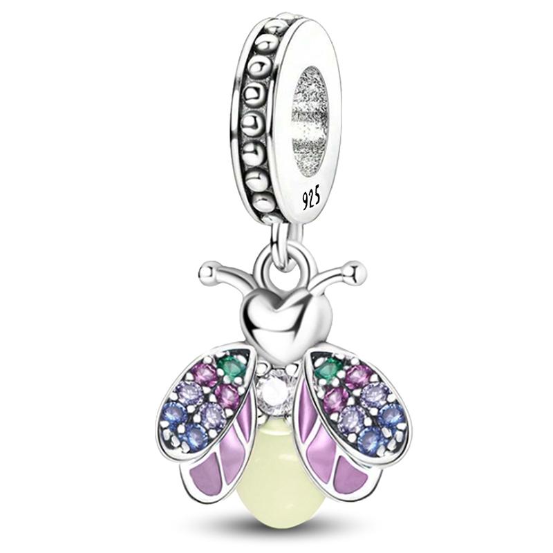 Медь Пурпурная Серия Любовь Сердце Цветок Страховочная Цепочка Шарм Бусины Подходят Оригинальным Пан Браслетам Браслетам Ювелирный Подарок