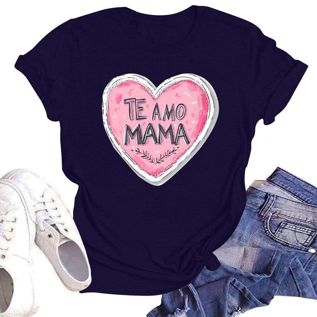 Женская повседневная футболка с круглым вырезом и короткими рукавами с принтом