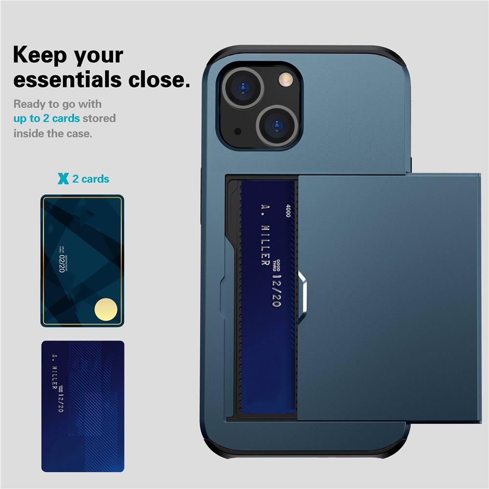 Ударопрочный тяжелый жесткий чехол с отделением для карт для iPhone 16 Pro Max 15 Pro Max 14 Pro Max