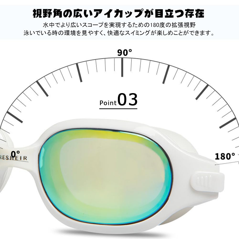 QJCLEAN Mirrored Swimming Goggles for Men and Mirrored UV for Competitive Swimming and Pool Use Women, Anti-Fog, Lens, Protection, Leak-Resistant,