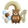 Cute Matte Teddy Bear Balloon Set Milky White Digital Aluminum Film Birthday Party Decoration Cute Fun