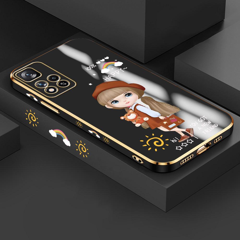 Для Redmi Note 13 Pro 12 Pro 12S 11 Pro 11S 10S OPPO A38 A77s A96 Realme C33 C65 OnePlus мягкий TPU полный объектив защитный чехол для телефона для милой девушки