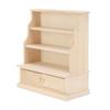 Dollhouse Bookshelf 1:12 Wooden Miniature Decoration Rugged Dollhouse Bookcase for Kids Bedroom