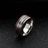 Hand-decorated Inlaid Wood Grain Imitation Shell Titanium Steel Ring European and American Popular Jewelry