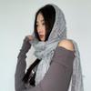 Casual Y2K Gothic Headscarf Pleated Women Pashmina Shawl Vintage Y2K Harajuku Scarf Men Women