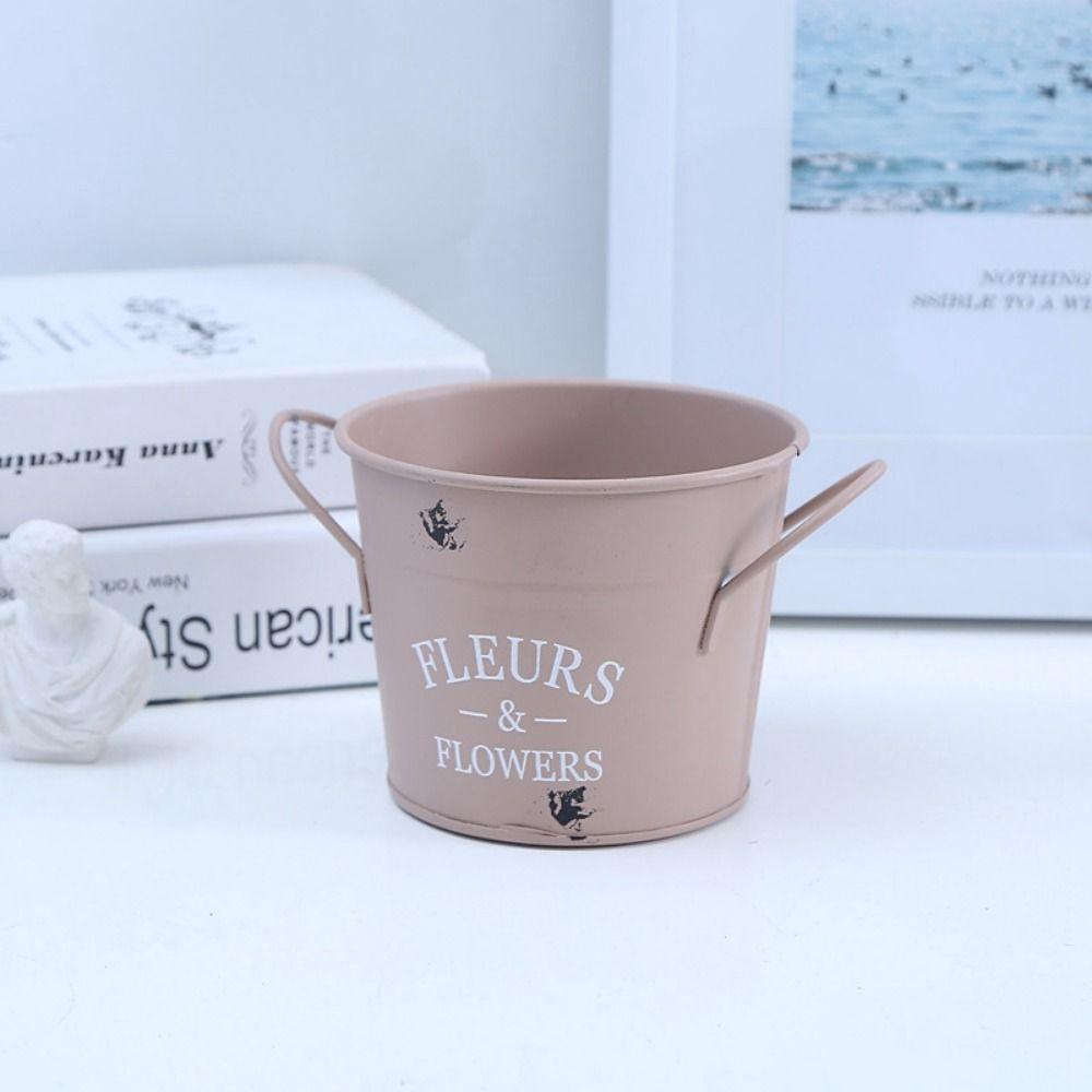 Ремесленное Железное Кашпо Декоративное Ведро для Цветов Украшение Круглый Цветочный Горшок Цветочная Композиция