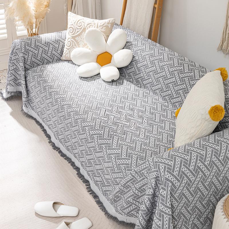 Хлопково-льняное диванное полотенце в скандинавском стиле, не царапающаяся подушка, чехол для дивана, ткань, полностью покрытый универсальный коврик для дивана, одеяло для кемпинга на открытом воздухе