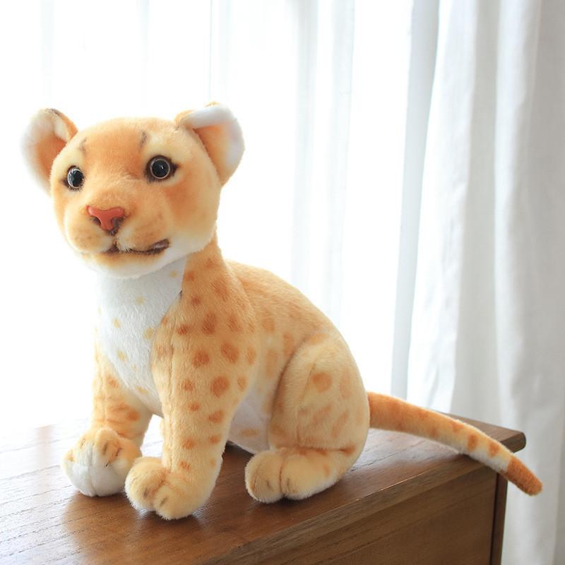Adorable Leopard Lion Stuffed Toy With Short Fur For Gift And Room Decor