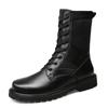 Shoes Men Lace -Up Leather Shoes Plus Size Keep Warm Mid Knee Boots Fashion Tooling Motorcycle Boots Winter Platform Snow Boots