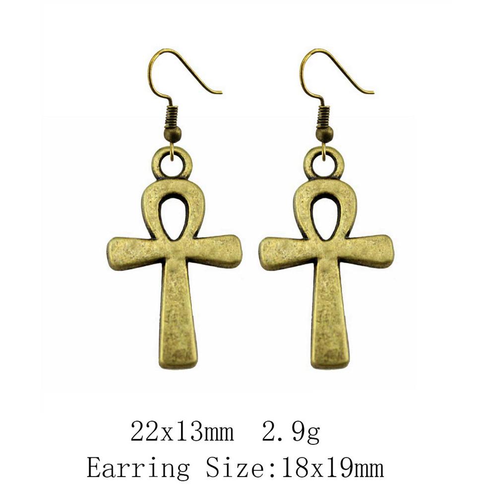 Новые поступления Длинные серьги Pharaoh Chief Ankh Cross Drop & Dangle Серьги-подвески для женщин Серьги-сумки в стиле бохо