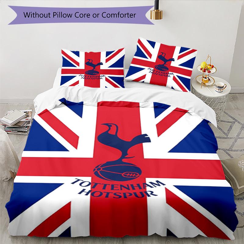 Tottenham Hotspur F.C Design Printed Pattern Duvet Cover Set – includes 1 duvet cover and 2 matching pillowcases Bedroom decor Christmas gifts