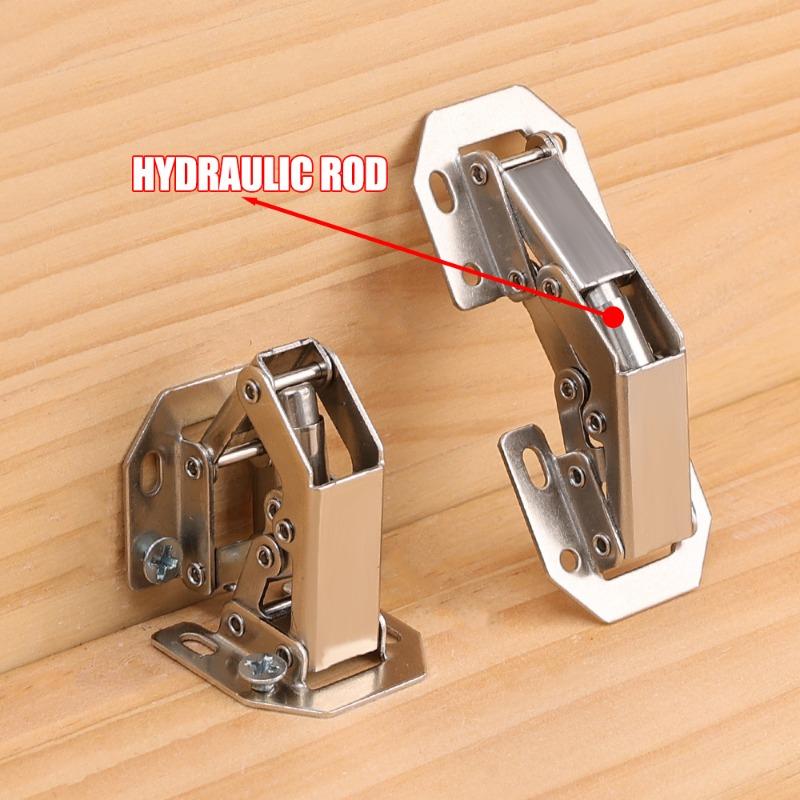 90 Degree Steel Cabinet Hinges No-Drilling HoleHydraulic Buffer Hinge Kitchen Cabinet Cupboard Hinges Furniture Hardware