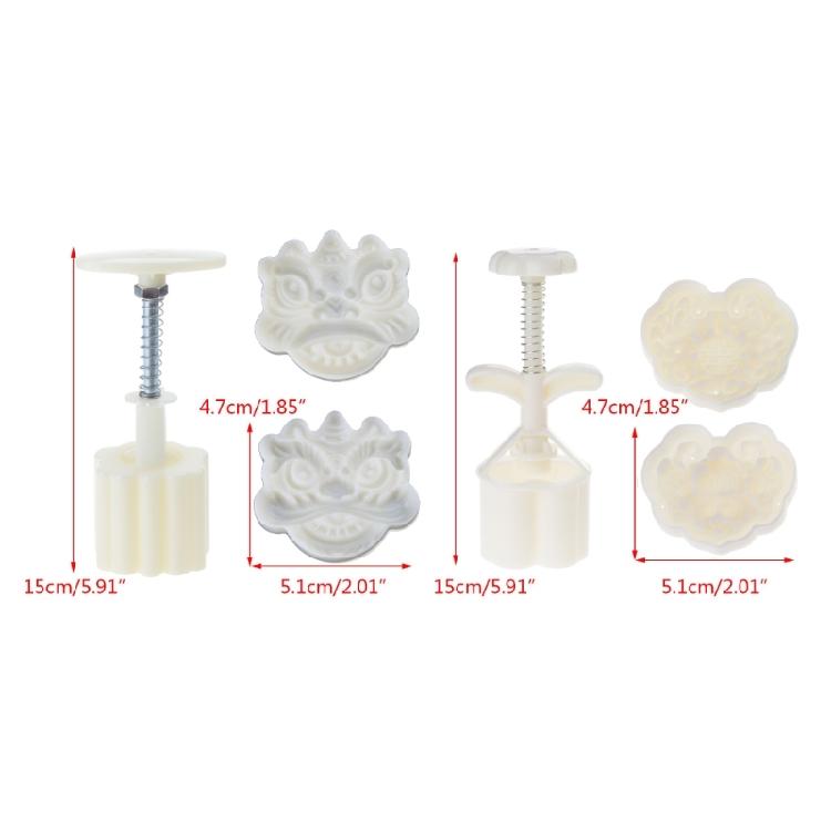 Hand-Pressure Moon Cake Mold Lion/Latches Shape Cookie Stamps Mooncake Makers