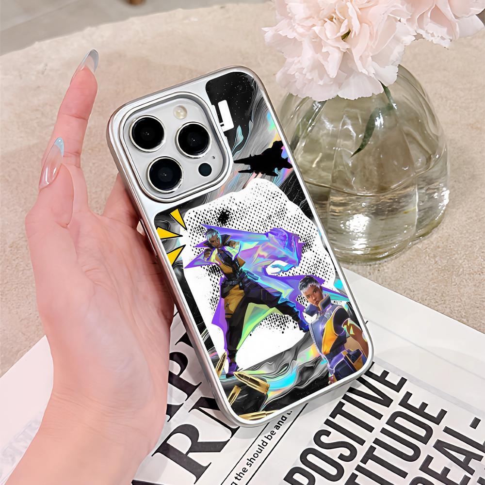Чехол Valo Waylay для iPhone 17 16 15 14 13 12 11 Air Pro Max Plus Гальванизированный Серебряный Чехол