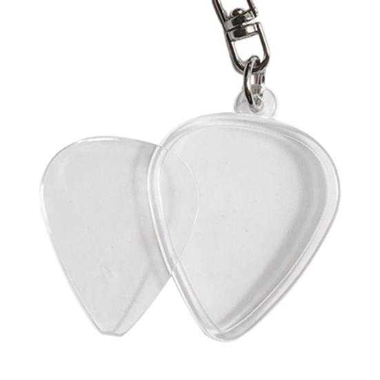 1/2/3Pcs Guitar Pick Holder Keychain Portable Travel Hanging Clear Plastic Pick Storage Case Metal Key Ring Guitarists Guitar Lovers Gift