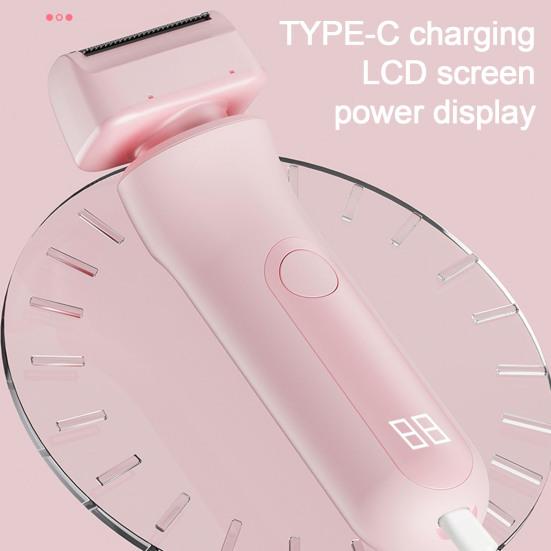 Double Heads Women Electric Shaver USB Rechargeable Waterproof Portable Face Body Bikini Area Arm Leg Hair Removal Epilator Razor Trimmer