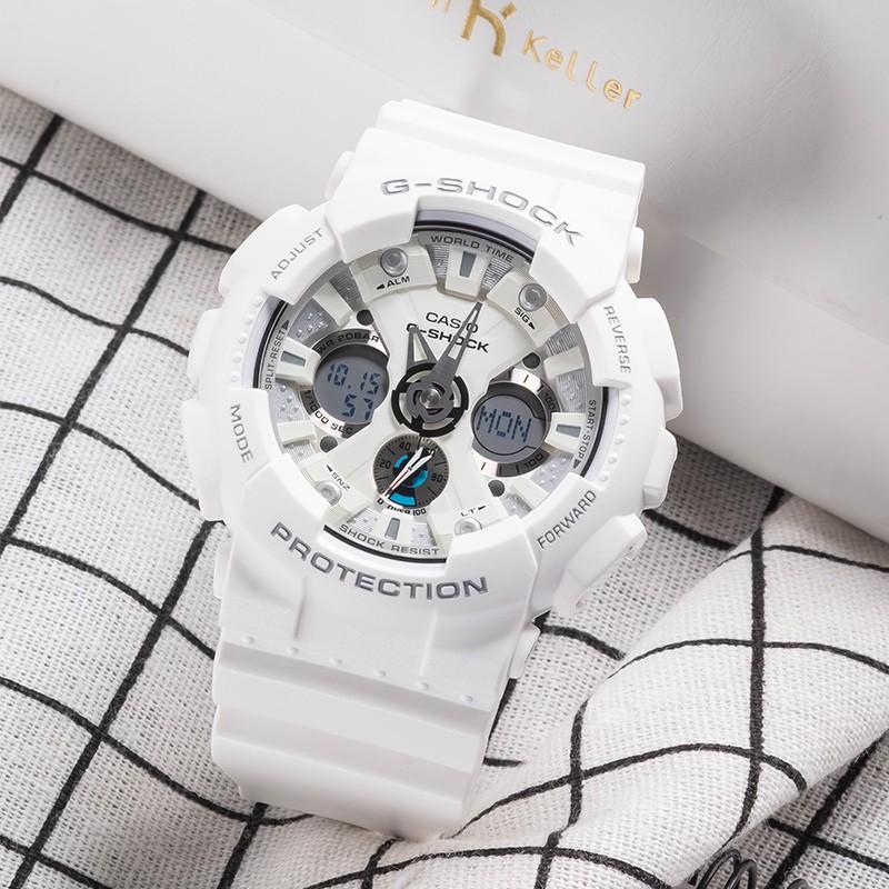 Casio Серия G-SHOCK водонепроницаемость 200 метров кварцевый механизм ремешок из смолы японские и корейские часы мужские часы белый циферблат GA-120A-7APR