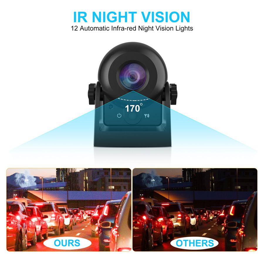 WiFi Беспроводная камера заднего вида с 3,5-дюймовым ЖК-монитором, IP68 Водонепроницаемый комплект камеры заднего вида для автомобиля, грузовика