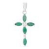 Серебряный крестик с изумрудом (2107002)