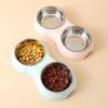 Double Pet Food Bowl Stainless Steel Drinkware Pet Drinking Food Dog Food Puppy Feeding Supplies Kitten Food Water Accessories A