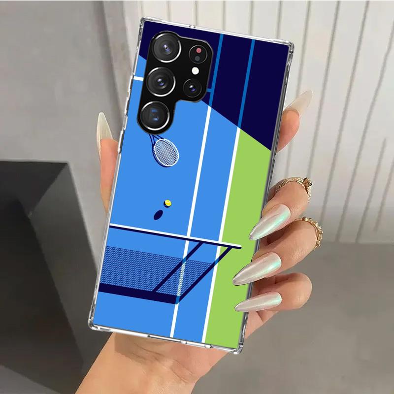 Спортивный чехол для телефона с принтом в виде тенниса для Samsung Galaxy S26 S24 S23 Ultra S25 Edge S22 S21 Plus S20 FE + Мягкий чехол с принтом Funda Galaxy S25 S2