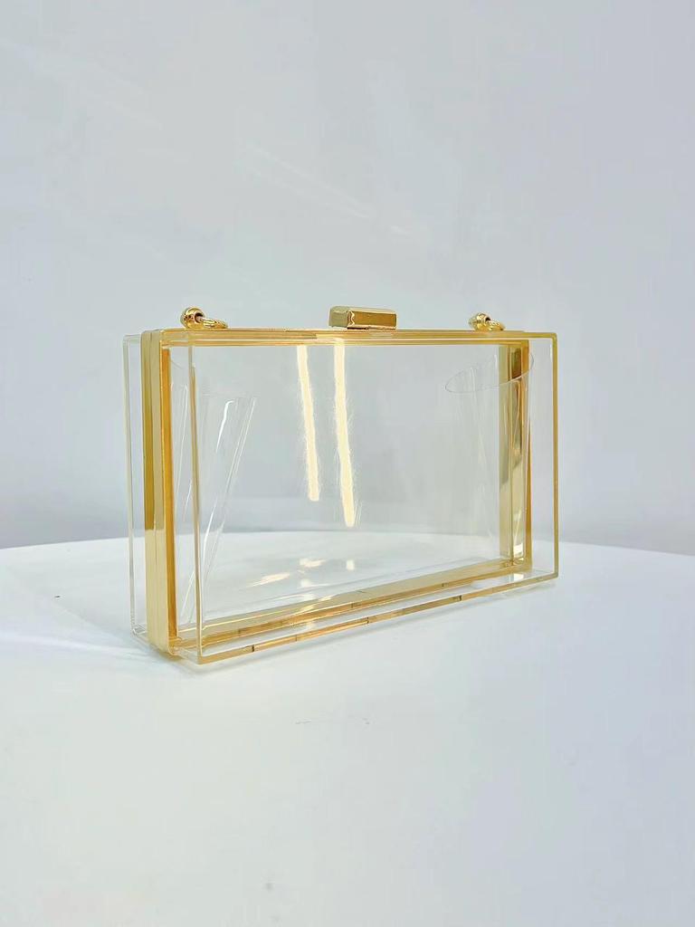 Transparent Acrylic Crossbody Chain Bag - Women's Evening Jelly Handbag