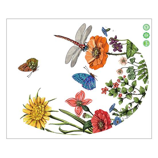 Наклейки на крышку унитаза, самоклеящиеся ПВХ-наклейки, виниловые художественные украшения, креативные цветочные, травяные, бабочки, стрекоза, настенные наклейки, съемные наклейки для ванной комнаты