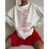 Fashion Fashion Letters Printed Crew Neck Sweatshirt Loose Casual Top Loose Letter Printed Top