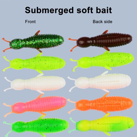 5 шт. 6 см/7 г Мягкая приманка-червь Медленно тонущая Соленая Блестящая Бионическая приманка Разноцветная