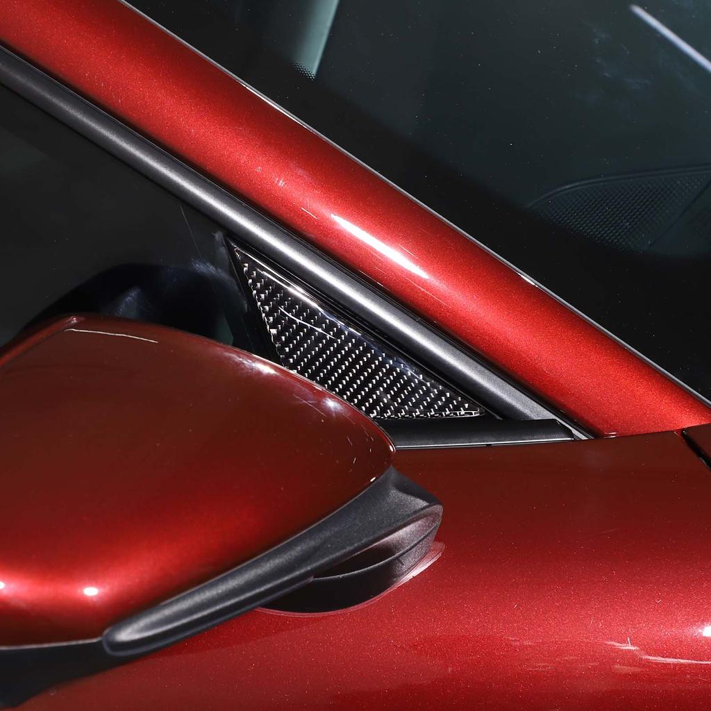 Для Porsche Taycan -2022 мягкое углеродное волокно, стойка, зеркало заднего вида, боковой треугольный спойлер, наклейка на автомобиль
