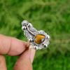 Sterling Silver Tiger's Eye Gemstone Flower Solitaire Anniversary Ring Jewelry