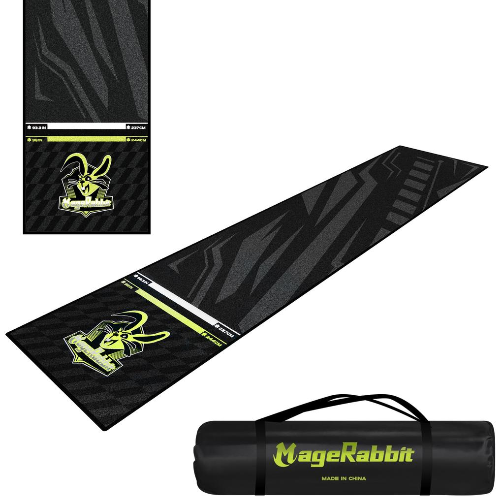 MageRabbit Dart Board Mat with Carry Bag and Throwing Line for Dart 65 X 295cm Dart Mat Plain with Throw Line Simple Compact Throw Mat Dart Board