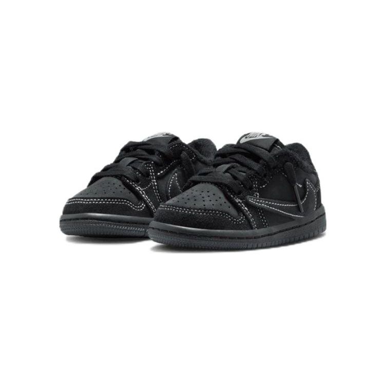 Детские кроссовки Travis Scott x Air Jordan 1 Retro Low OG SP TD Black Phantom, красный DO5441-001