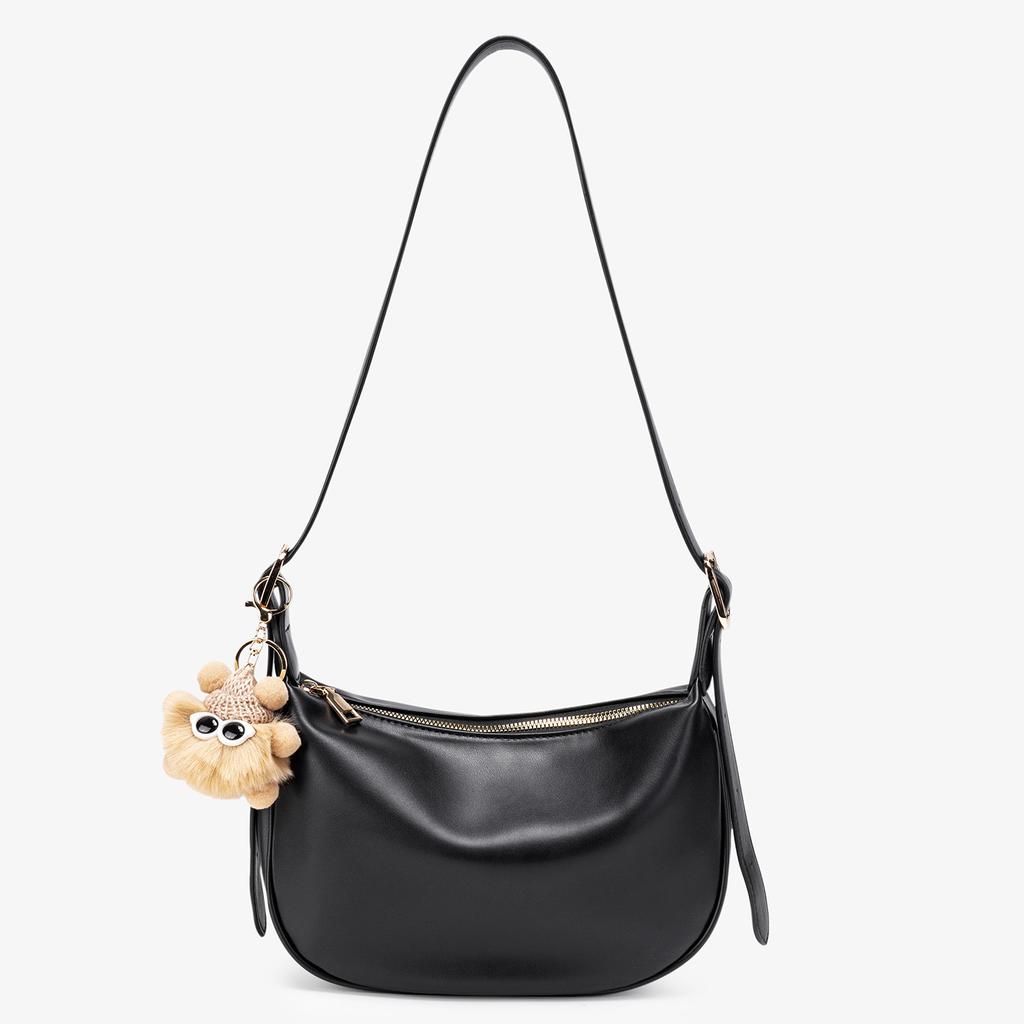 2026 New Korean Style Dumpling Bag for Women, Soft Leather Crossbody Bag, Versatile and Elegant Shoulder Bag with Cute Fashionable Accessories